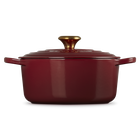 Le Creuset Cast Iron Signature Round Casserole 24cm RhoneGarnet image number 4